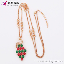 Fashion Rose Gold-Plated Colorful CZ Crystal Jewelry Necklace Chain with Swan-Plated -42893